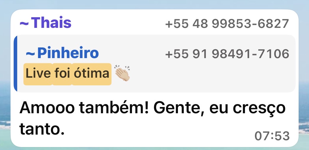 Live foi ótima — Pinheiro e Thais