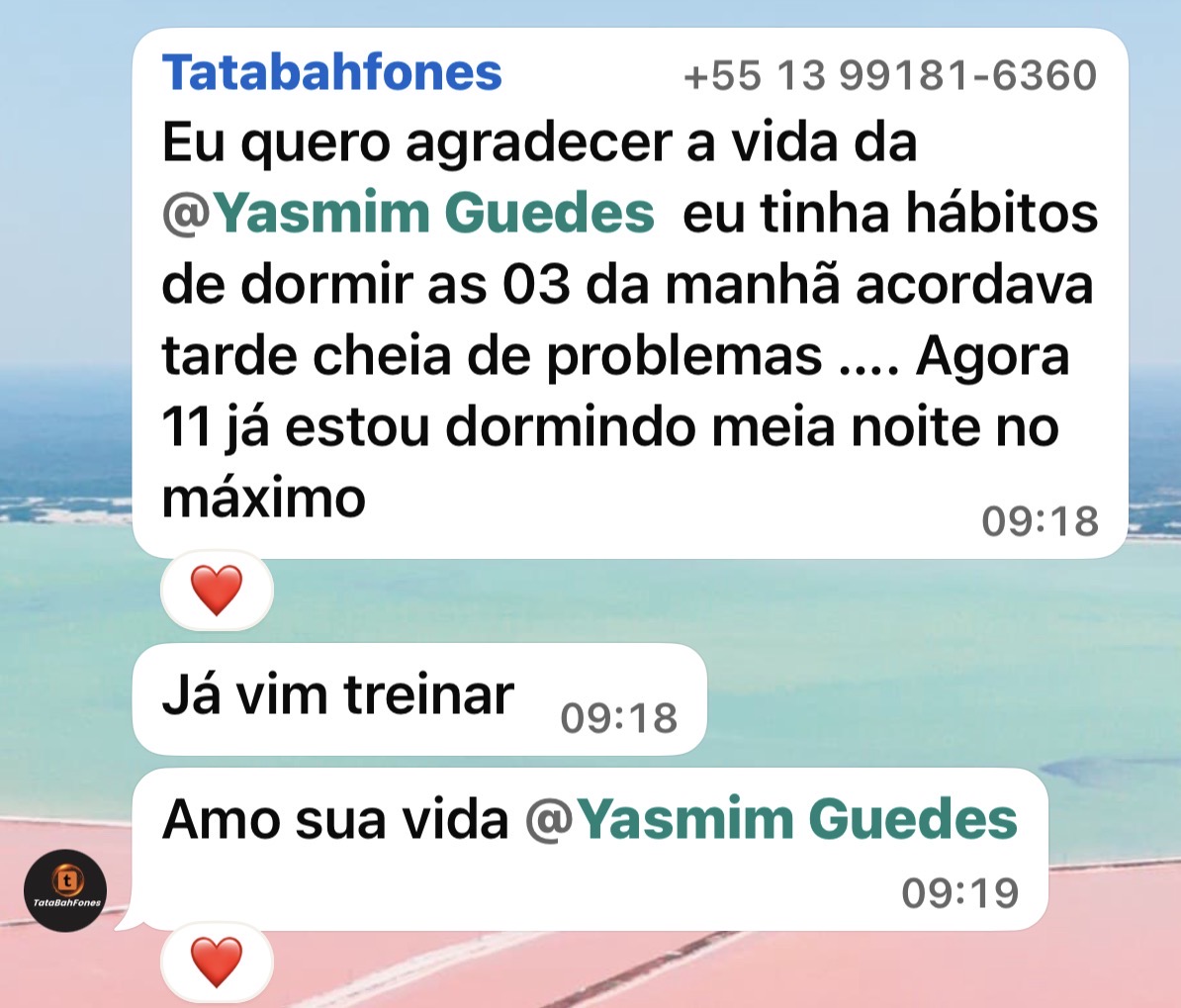 Depoimento sobre mudança de hábitos de sono